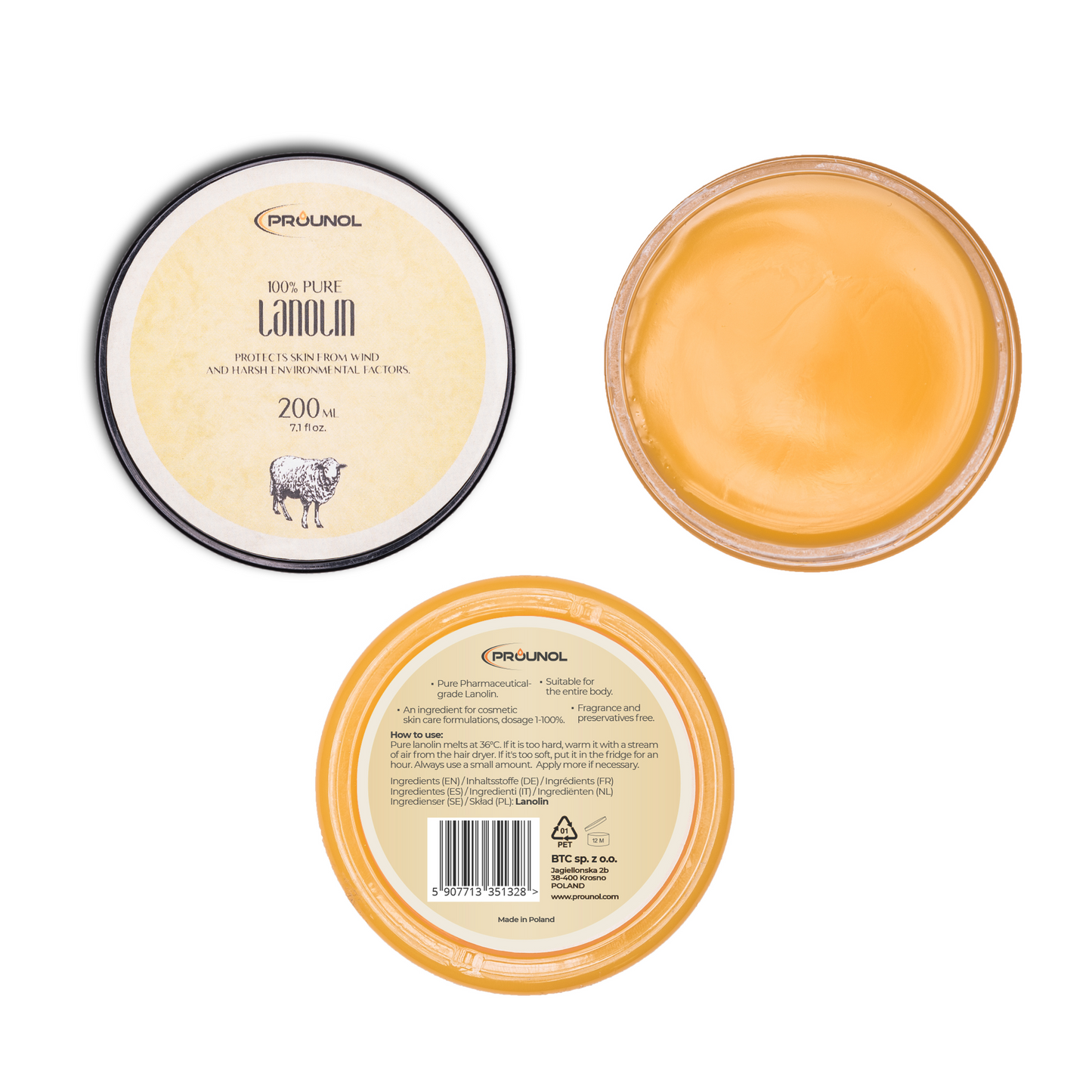 Lanolina 100% czysta, krem ochronny 200 ml